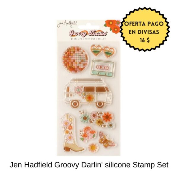 Jen Hadfield -Set de 9 sellos de silicona"Groovy Darlin" (7634)