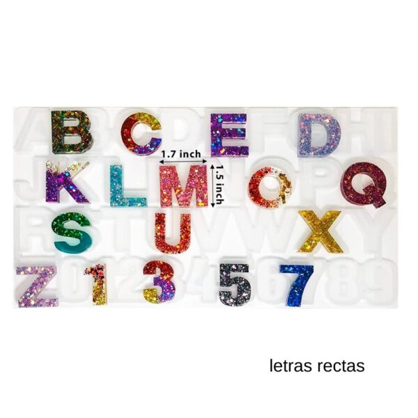 Moldes de letras rectas para llaveros - Mediano (7271)