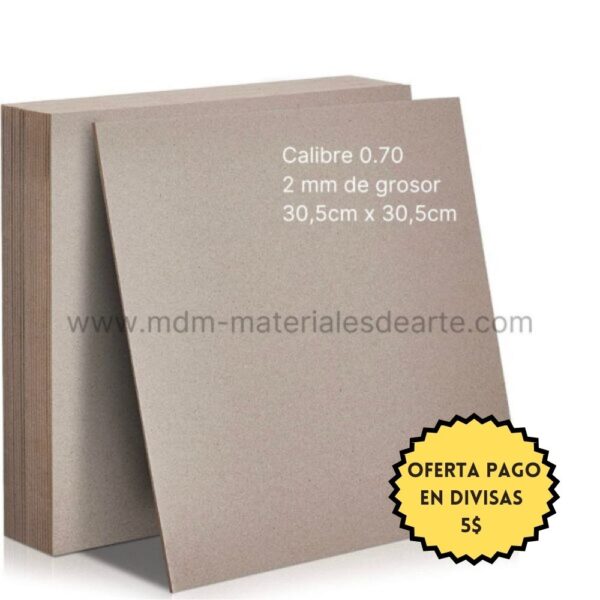 (08) Carton comprimido calibre 0.7 / 2 mm de grosor / 30,5cm x 30,5cm / 6 laminas