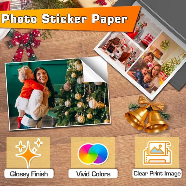 Papel fotografico ADHESIVO (10 laminas) – 8.5"x11" - 21,6cm x 27,9cm (carta) / 230grs (1277) - Image 2