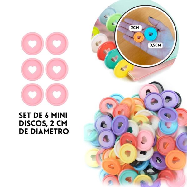 Discos de encuadernar - Rosado - 2cm (0782)