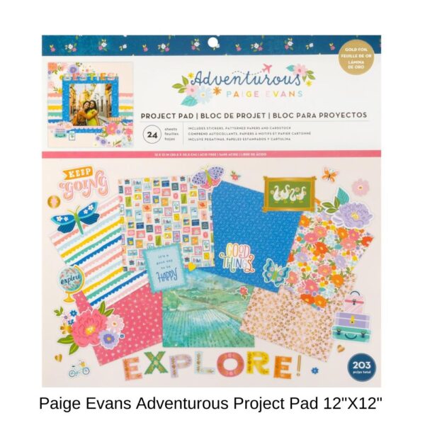 Paige evans - Block de cartulinas, stickers y die cuts "adventurous" (7993)