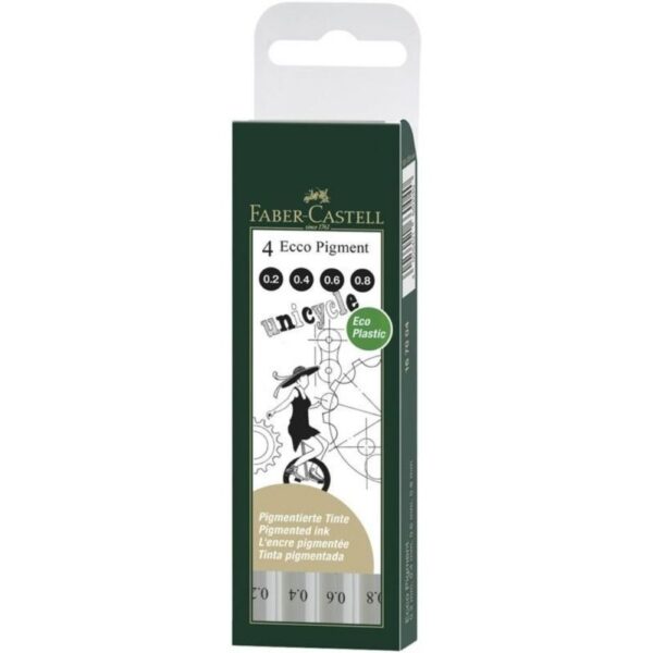 Faber castell - Set 4 rapidografos / marcadores calibrados 0,2/0,4/0,6/0,8m Negro (0049)