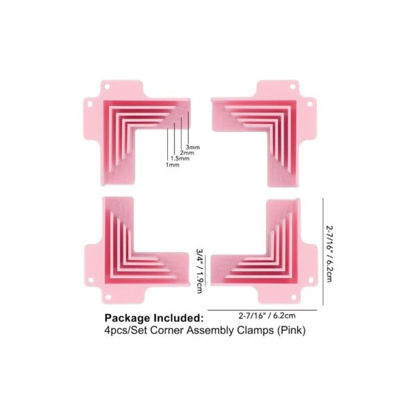 Juego de 4 guias para armar cajas (cantoneras para cartonaje) Rosa (9229) - Image 2