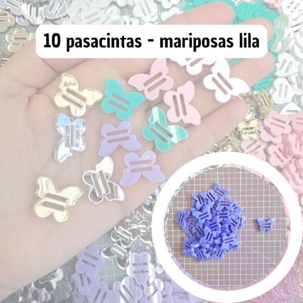 Pasacintas 10 unidades - Mariposa lila (2891)