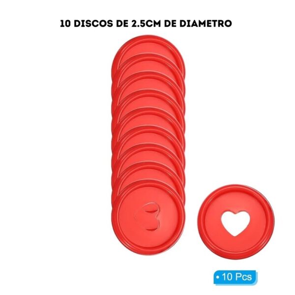 Discos de encuadernar - 10und. - Rojo - 2,5cm (9053)