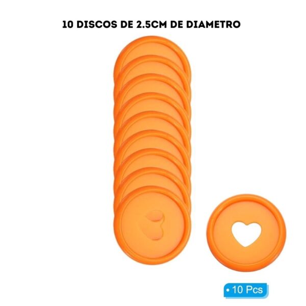 Discos de encuadernar - 10und. - Naranja - 2,5cm (9059)