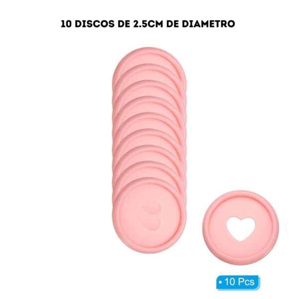 Discos de encuadernar - 10und. - Rosa pastel - 2,5cm (9072)